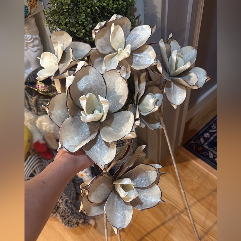 Elegant Cream and Brown Artificial Flower Stems